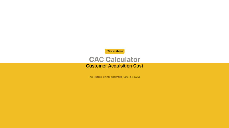 CAC Customer Acquisition Cost Calculator