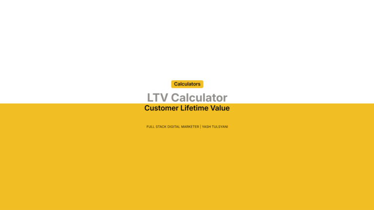LTV Customer Lifetime Value Calculator