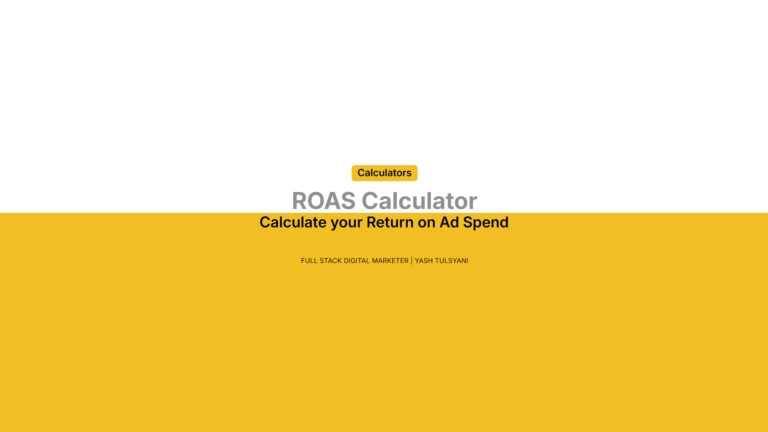 ROAS Return on Ad Spend Calculator